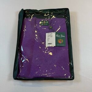 Alan Paine Haddington 100% Cashmere V-Neck Sweater Purple Size 50 NWT $395